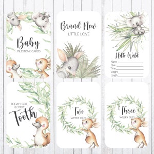 Baby Milestone Cards, 4x6 Cards, Australian Animals INSTANT DOWNLOAD