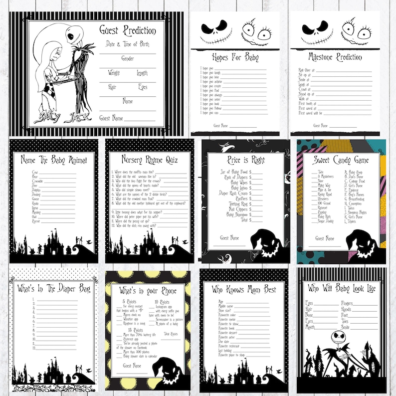 Nightmare Before Christmas Baby Shower Games Invitation Etsy nightmare-before-christmas-baby-shower-games-invitation-etsy