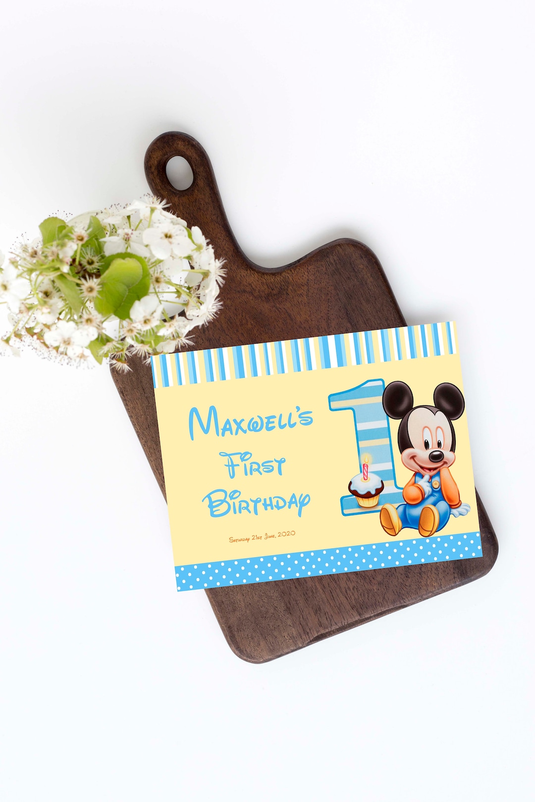 Mickey Mouse 1st Birthday Guest Book, Make Your Own Guest Book, Edit ...