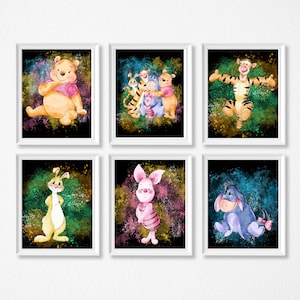 Stampa della cameretta Winnie The Pooh, cornici non incluse.