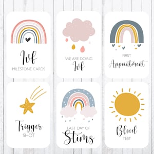 Cartes jalons FIV, cartes 4x6. Bébé arc-en-ciel, téléchargement immédiat.