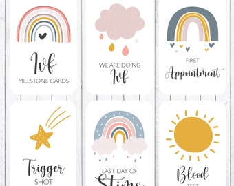 IVF Milestone Cards, 4x6 Cards.  Rainbow Baby, Instant Download.