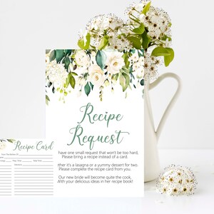 Cartão de solicitação de receita, cartão de receita, chá de panela, casamento, chá de cozinha, DOWNLOAD INSTANTÂNEO