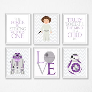 Star Wars  Nursery Print, R2D@, BB8. Princess Leia Frames Not Included. DIGITAL DOWNLOAD. SALE!!!
