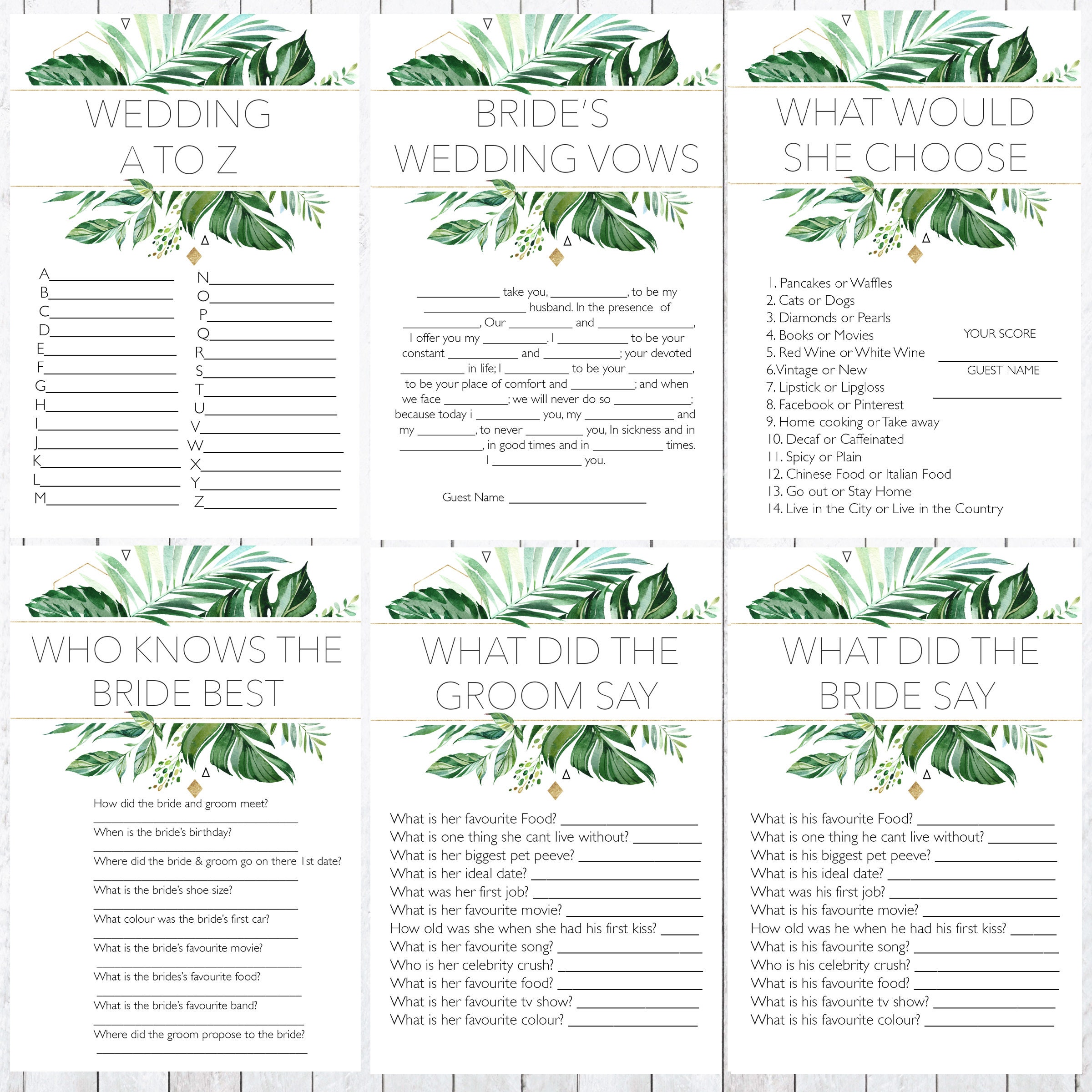 Bridal Shower Games Kitchen Tea Wedding Games 17 Games Etsy