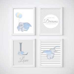 Elefant Kindergarten Druck, folgen Sie Ihren Träumen. Dumbo Drucken Sie Ihre eigenen Drucke. Frames nicht enthalten. SOFORTIGER DOWNLOAD. Ausverkauf!!