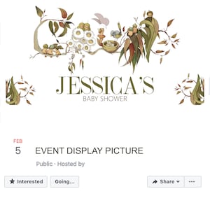 Gumnuts Facebook Event Cover, Virtual Baby Shower Invitation, Birthday Invitation Edit and Create Your own Banner