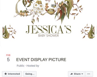 Gumnuts Facebook-evenementomslag, virtuele babyshoweruitnodiging, verjaardagsuitnodiging Bewerk en maak je eigen banner