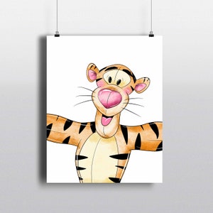 Tiger Nursery Print, Winnie the Pooh,  Print your own Prints. Frames Not Included. INSTANT DOWNLOAD. SALE