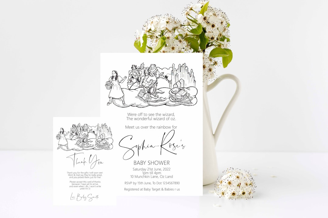 Wizard of Oz Invitation, Baby Shower, Birthday Invitation and Thank You ...