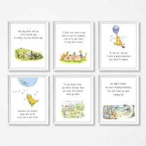Stampa della cameretta Winnie The Pooh, cornici non incluse.