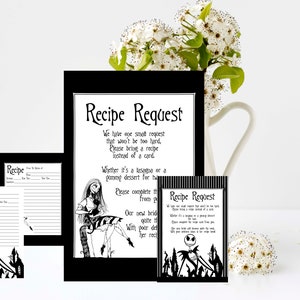 Recept Aanvraag Kaart, Recept Card, Bruidsdouche, Bruiloft, Keuken Thee, INSTANT DOWNLOAD