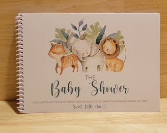 Baby Shower Guest Prediction Book, Advice to parents, Jungle Animals, Print your own Book, INSTANT DOWNLOAD