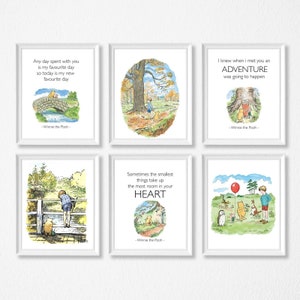 Stampa della cameretta Winnie The Pooh, cornici non incluse.