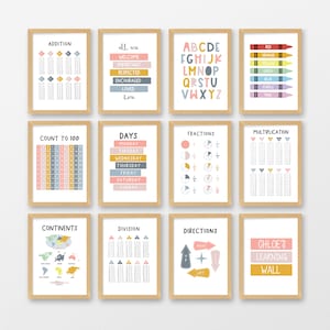 Kinder Wandbild, Spruch, Personalisierter Namensdruck, Belohnungskarte, 33 Drucke in einem Pack