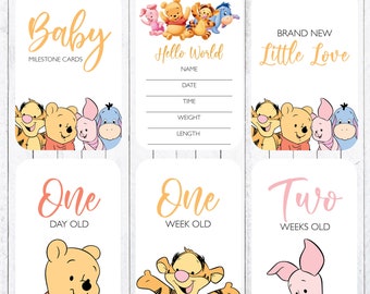 Winnie the Pooh Baby Milestone Cards, Photo Props (digital Download) - Etsy