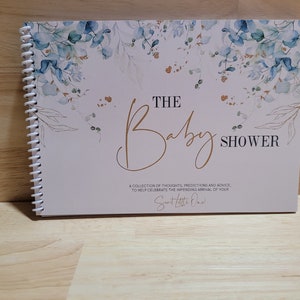 Babyshowerboek, boek met gastenvoorspelling, groen, babyshowerspel
