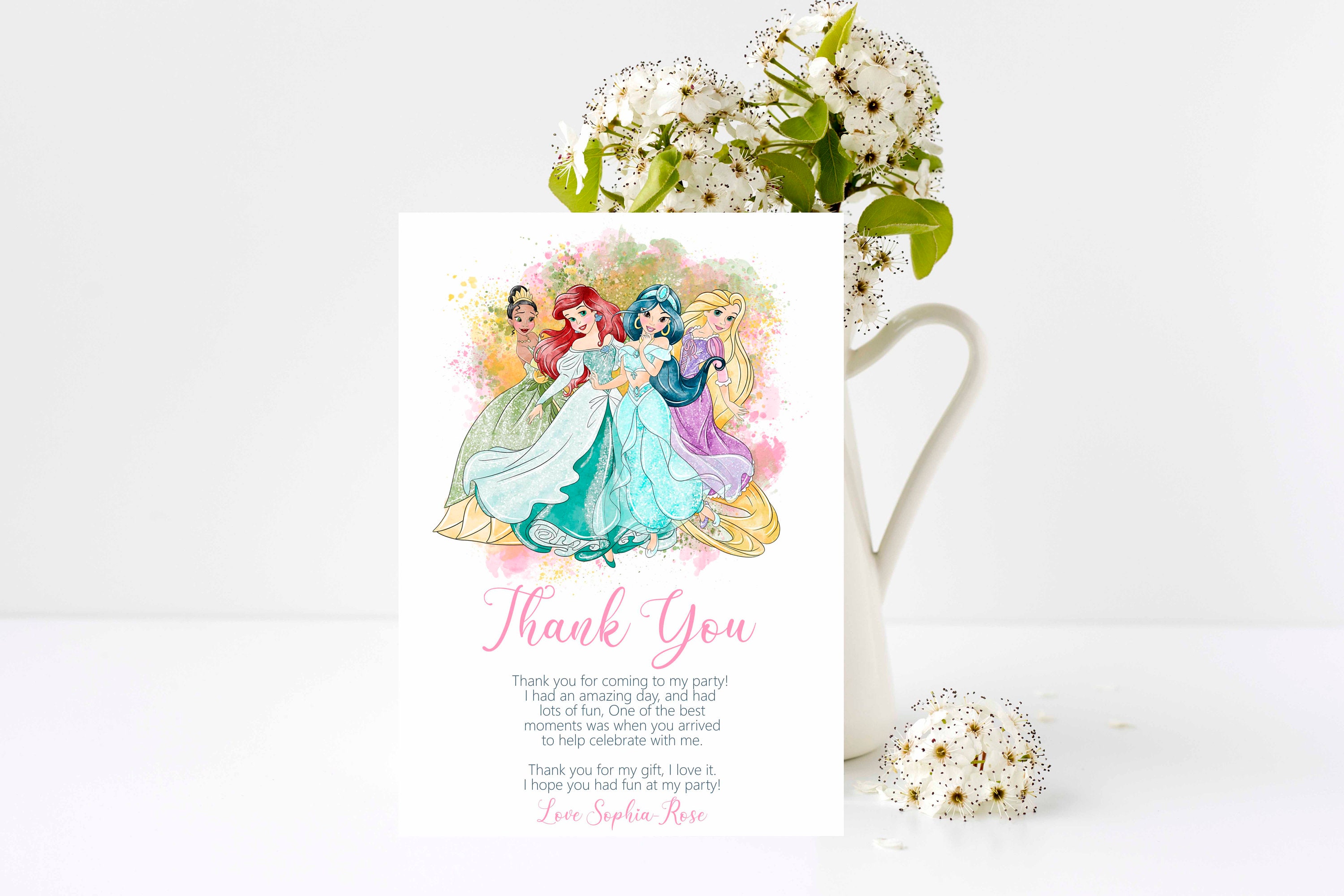 Princess Invitation & Thank You Note Birthday Invitation Etsy