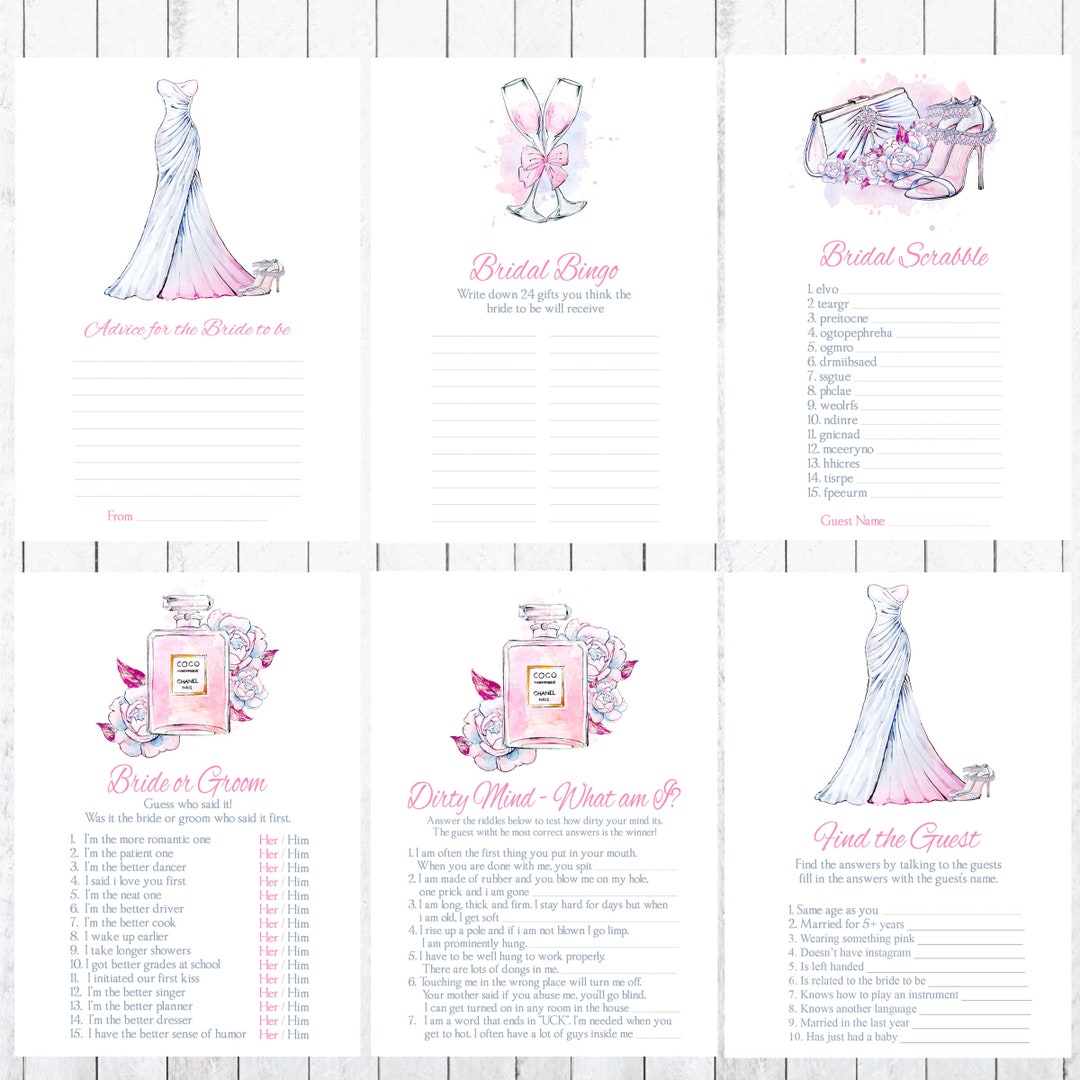 Bridal Shower Games, Kitchen Tea, Wedding Games, 12 Games, Instant