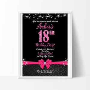 18th Birthday Invitation,  Edit and print your own Invitation