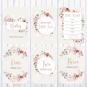 Cartes bébé étape importante, 4 x 6 cartes, doux automne, 81 cartes, TÉLÉCHARGEMENT IMMÉDIAT