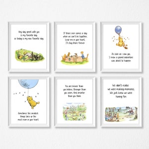 Stampa della cameretta Winnie The Pooh, cornici non incluse.