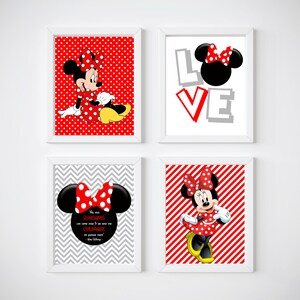 Stampa della cameretta di Minnie Mouse, Sogna un desiderio, cornici non incluse.
