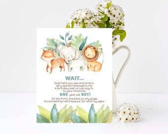 Jungle Animals Guest Book Sign, 1st Birthday, Baby Shower, suite any event.  Print, Edit and Print your own guest book sign