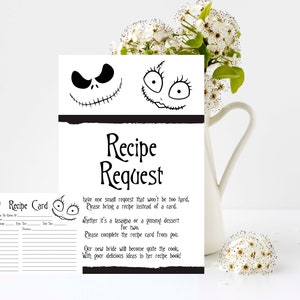 Recept Aanvraag Kaart, Recept Card, Bruidsdouche, Bruiloft, Keuken Thee, INSTANT DOWNLOAD