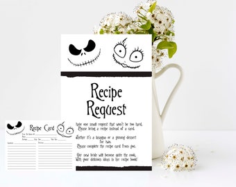 Receptverzoekkaart, receptenkaart, bruidsdouche, bruiloft, keukenthee, INSTANT DOWNLOAD