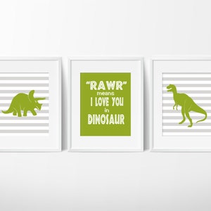 Dinosaurs Nursery Print, Kids Wall Decor,  Print your own Prints. Frames Not Included. INSTANT DOWNLOAD. SALE!!