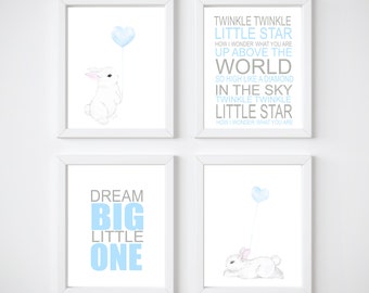 Bunny Nursery Print, Twinkle Twinkle petite étoile. Cadres non inclus. VENTE DE TÉLÉCHARGEMENT NUMÉRIQUE !!