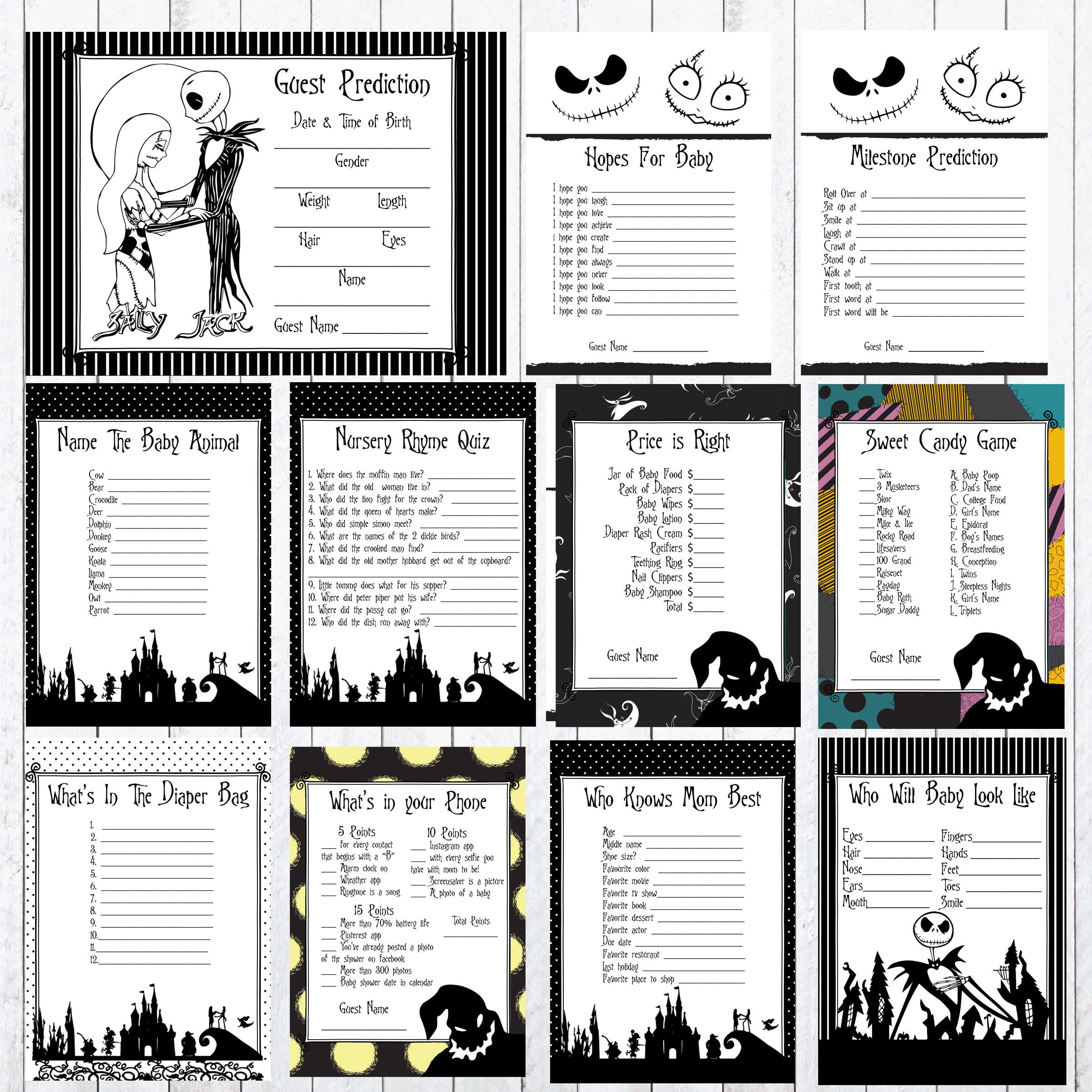 Nightmare Before Christmas Baby Shower Games Printables Free Printable Templates