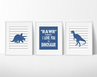 Dinosaurussen kinderkamerprint, kindermuurdecoratie, print je eigen prints. Lijsten niet inbegrepen. DIRECT DOWNLOADEN. VERKOOP!!