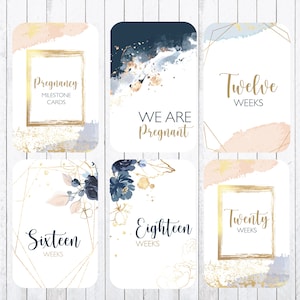 Cartes d'étape de grossesse, 4 x 6 cartes, rose pâle, TÉLÉCHARGEMENT IMMÉDIAT, imprimez le vôtre