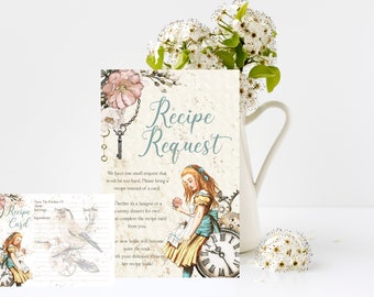 Receptverzoekkaart, receptenkaart, bruidsdouche, bruiloft, keukenthee, INSTANT DOWNLOAD