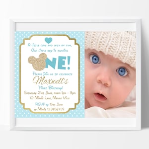 Mickey Mouse 1st Birthday Invitation  Birthday Invitation,  Edit and Print your own Invitation