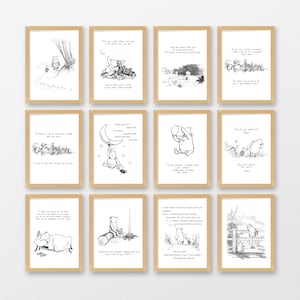 Stampa della cameretta Winnie The Pooh, cornici non incluse.