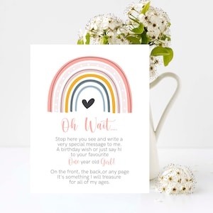 Rainbow and CloudsGuest Book Sign, 1er anniversaire, Baby Shower, Edit and Print your own guest book sign
