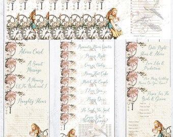 Alice in Wonderland Bridal Shower Games,  33 Games, Kitchen Tea, Bachelorette, Wedding Games, Instant Download