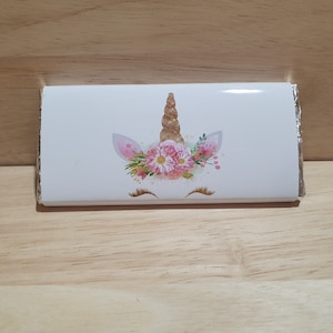 Unicorn Chocolate bar wrapper, Candy Bar Wrapper,  Edit and Print your own wrapper