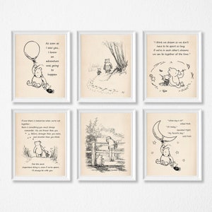 Stampa di Winnie The Pooh Nursery, cornici non incluse.