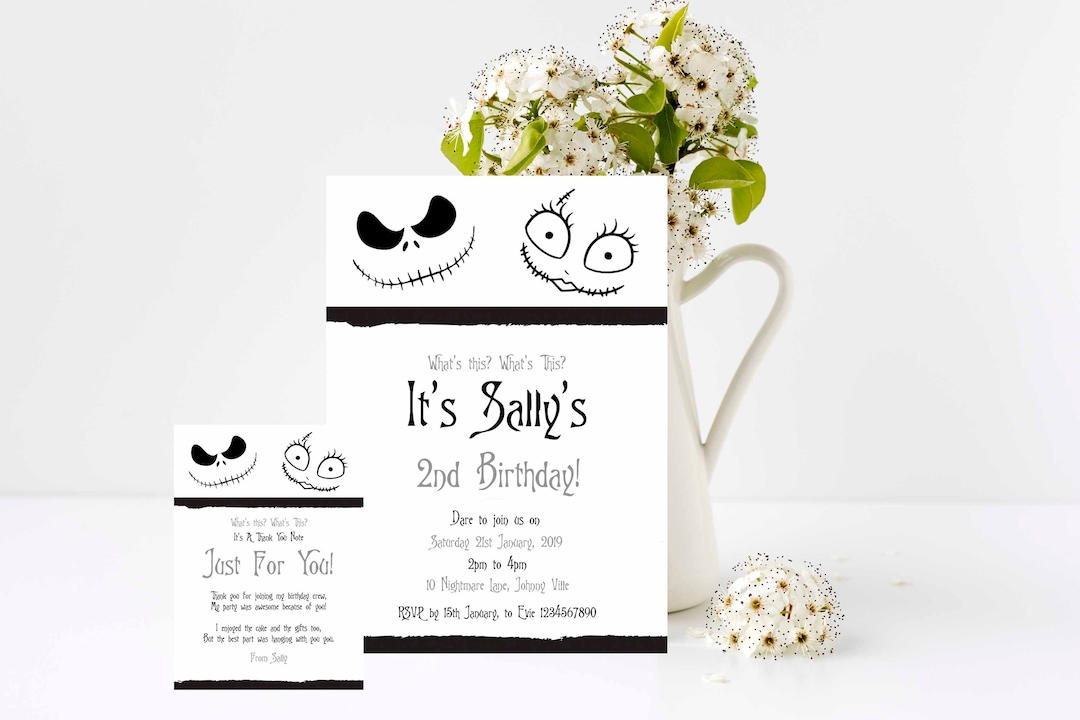 Nightmare Before Christmas Birthday Invitation, Edit and Print Your Own Invitation - Etsy