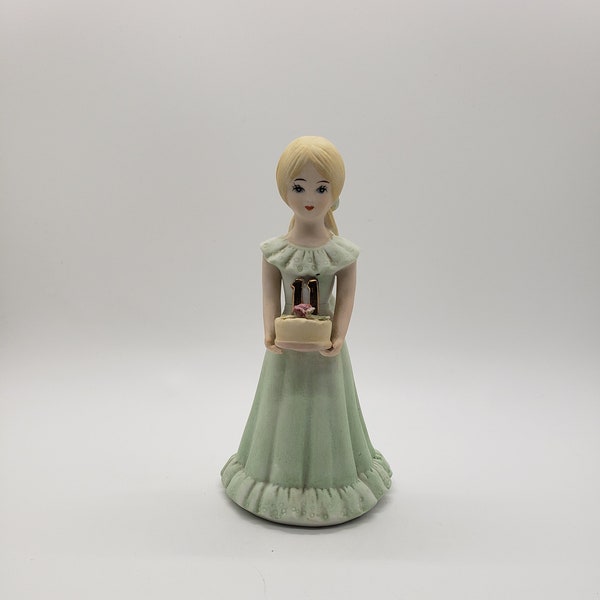 Vintage Enesco Growing Up Birthday Girl Age 11 Blonde Figurine FREE SHIPPING