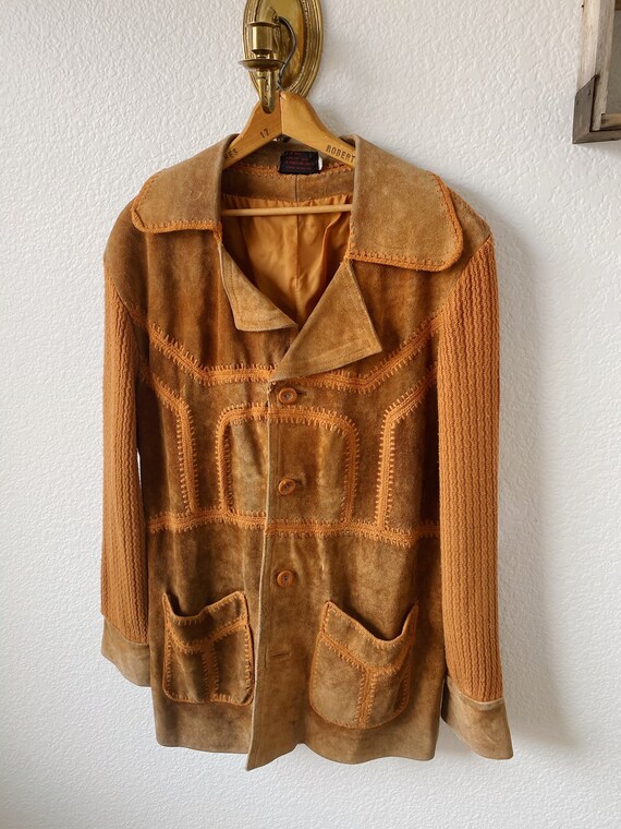 70s Suede Knit Jacket Size XL