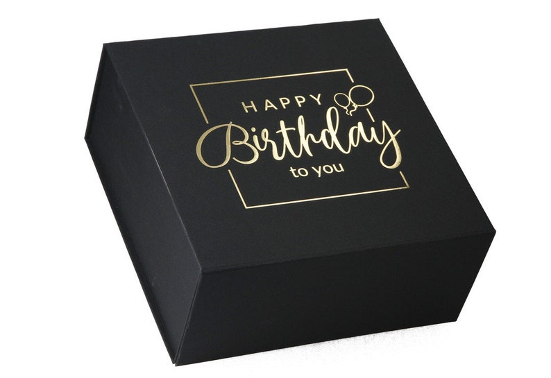 Magnetbox Faltschachtel 22x22x10 cm Happy Birthday Geburtstags Geschenkbox Bild 1