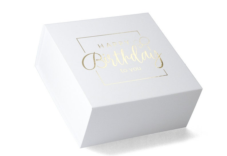 Magnetbox Faltschachtel 22x22x10 cm Happy Birthday Geburtstags Geschenkbox Bild 2