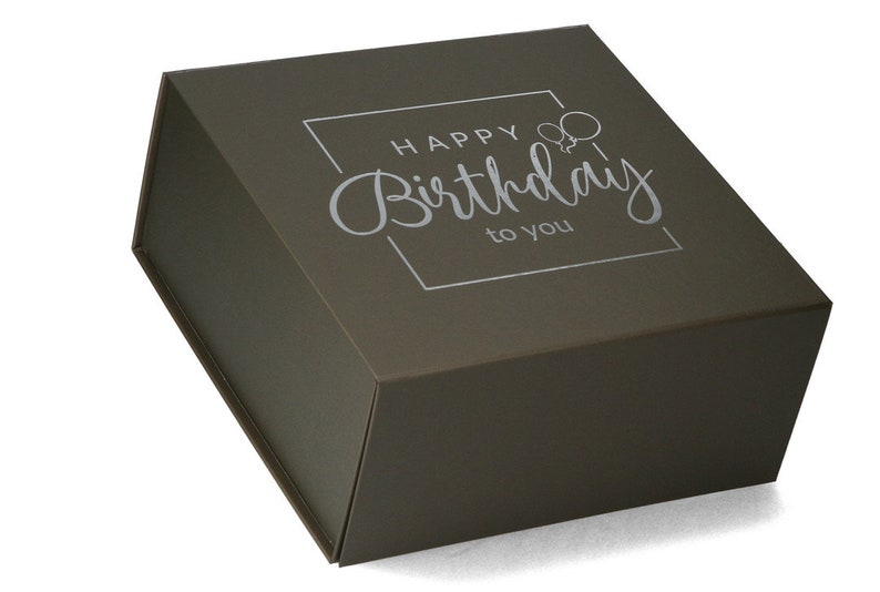 Magnetbox Faltschachtel 22x22x10 cm Happy Birthday Geburtstags Geschenkbox Bild 5