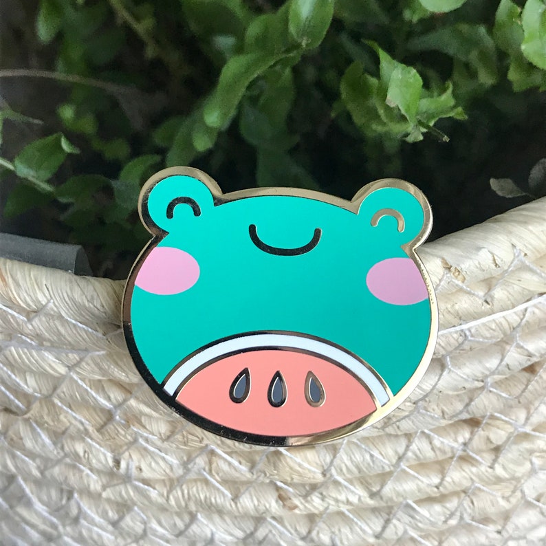melon kawaii and cute Frog enamel pin