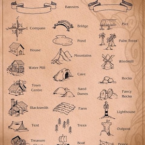 Procreate Fantasy Map Brushes: 130+ Hand-Drawn Stamps (Digital Download) image 2